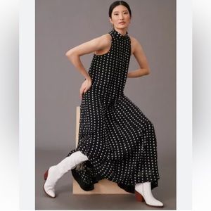 NWT Anthropologie Maeve Mock Neck Embroidered Maxi Dress